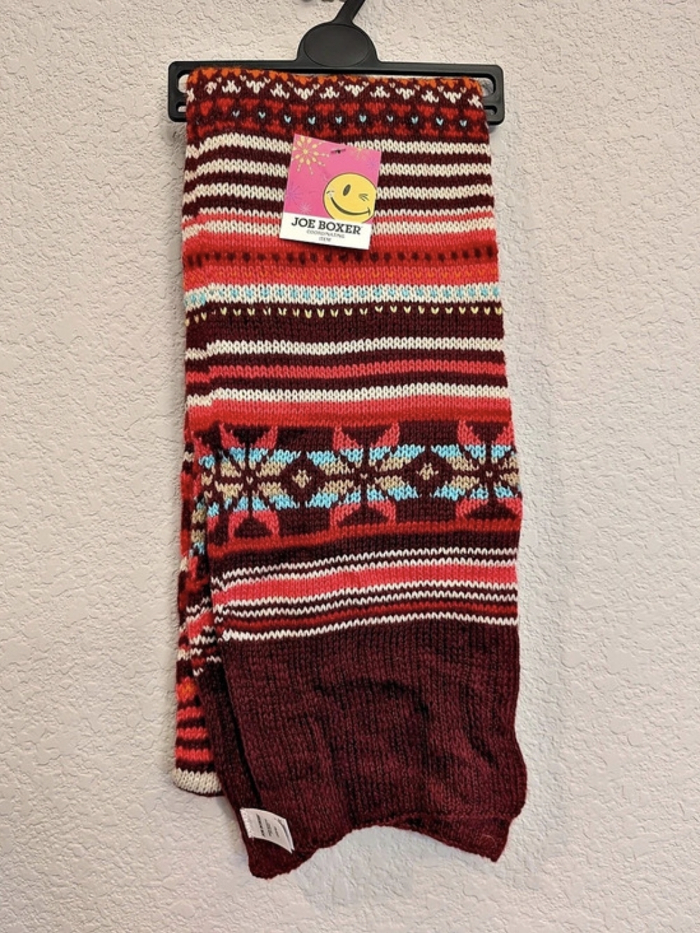 NWT Joe Boxer Multicolor Stripes Geometric Knit Scarf